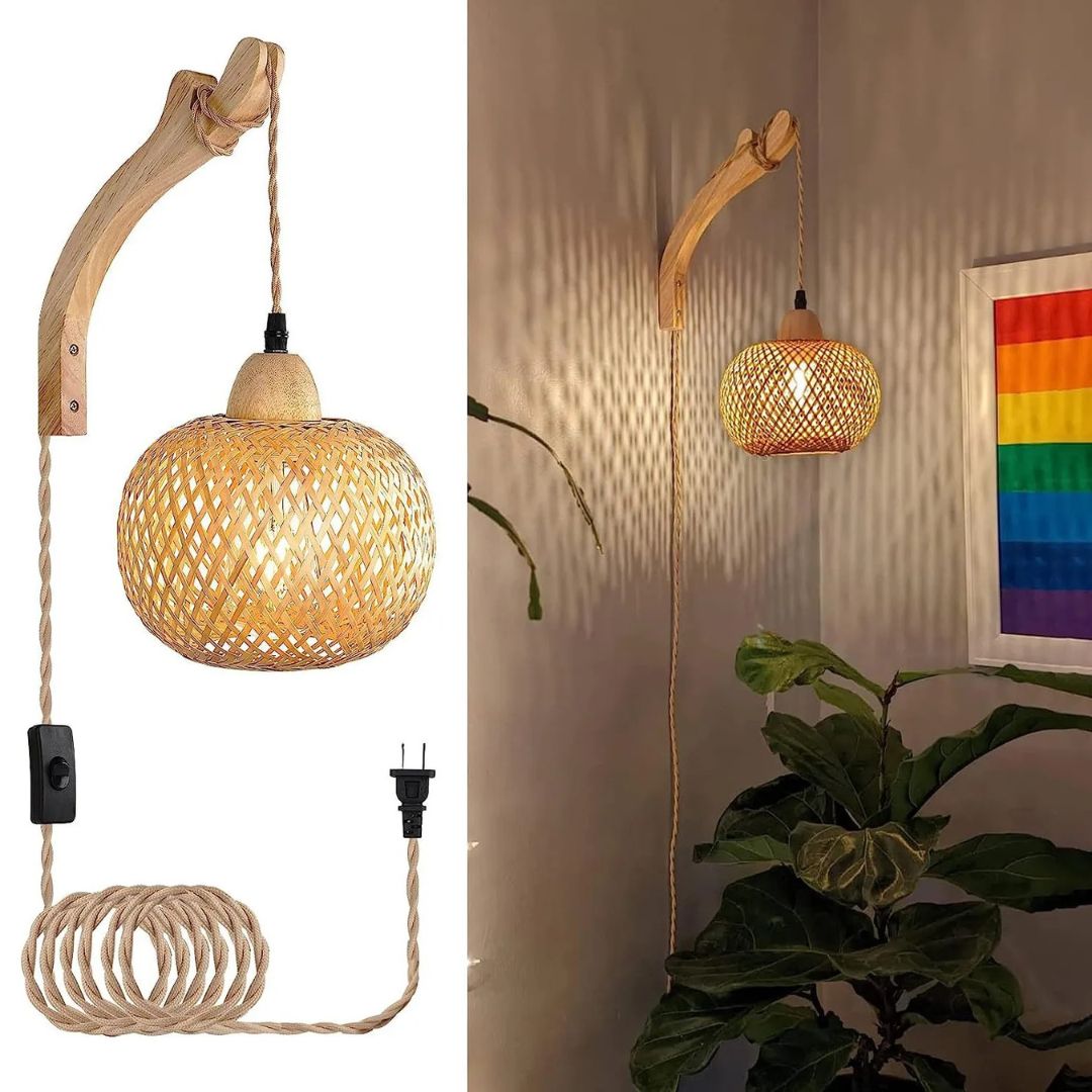 Lampe de Chevet Murale en Bambou originale