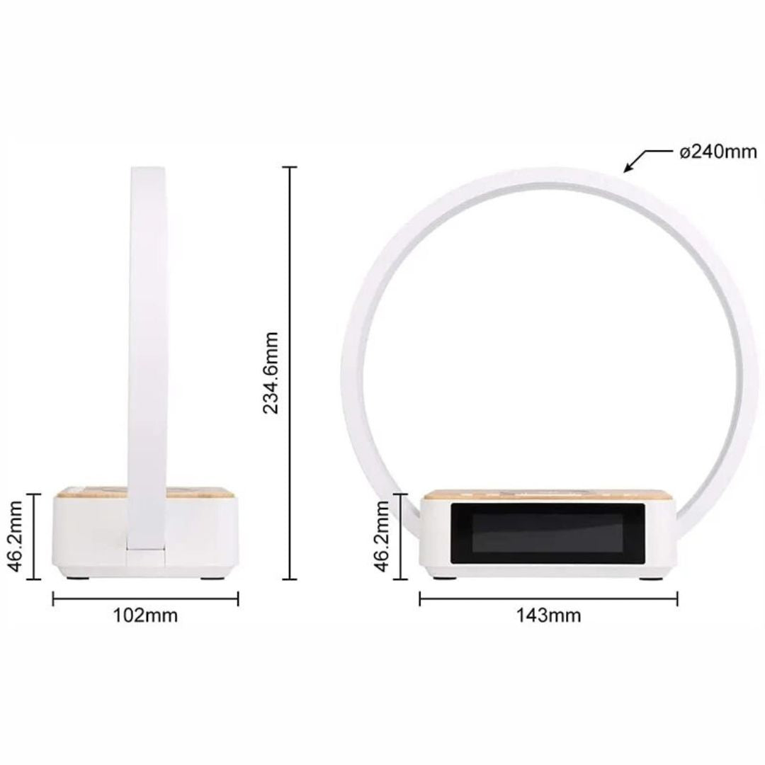 Lampe de Chevet Réveil Tactile avec Recharge Sans-Fil