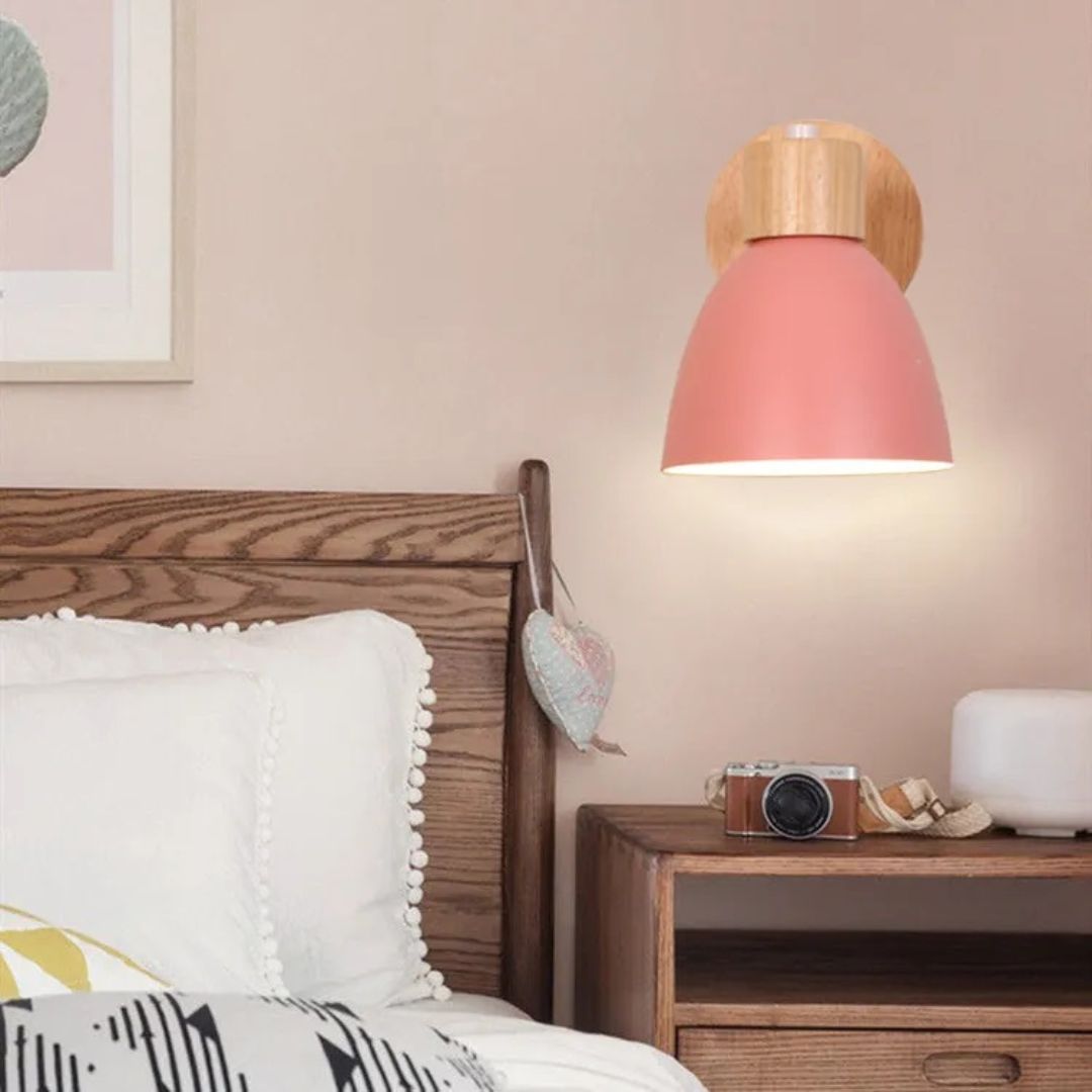 Lampe de Chevet vintage Murale rose