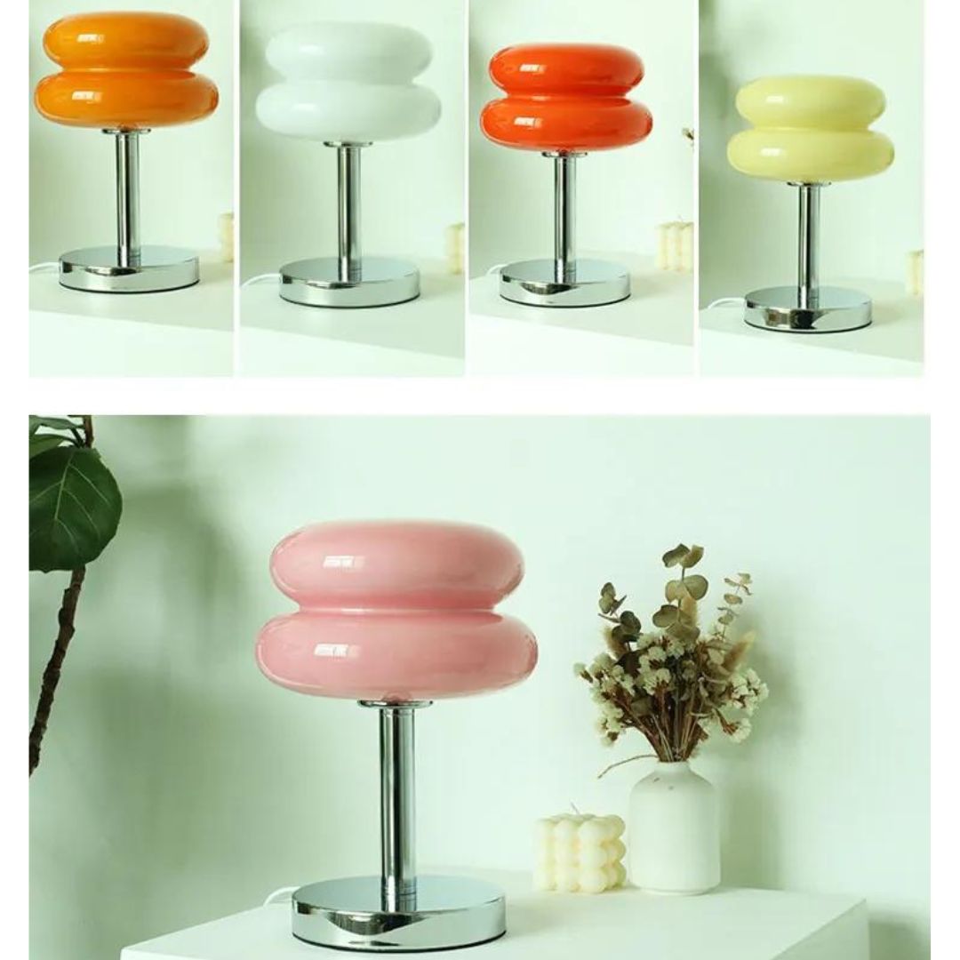 Lampe de Chevet USB avec Abat-Jour en Verre originale