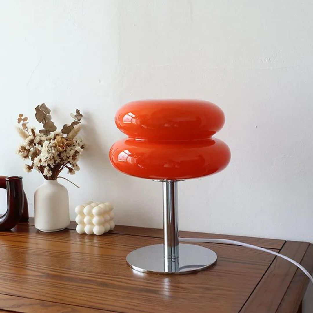 Lampe de Chevet USB avec Abat-Jour en Verre originale