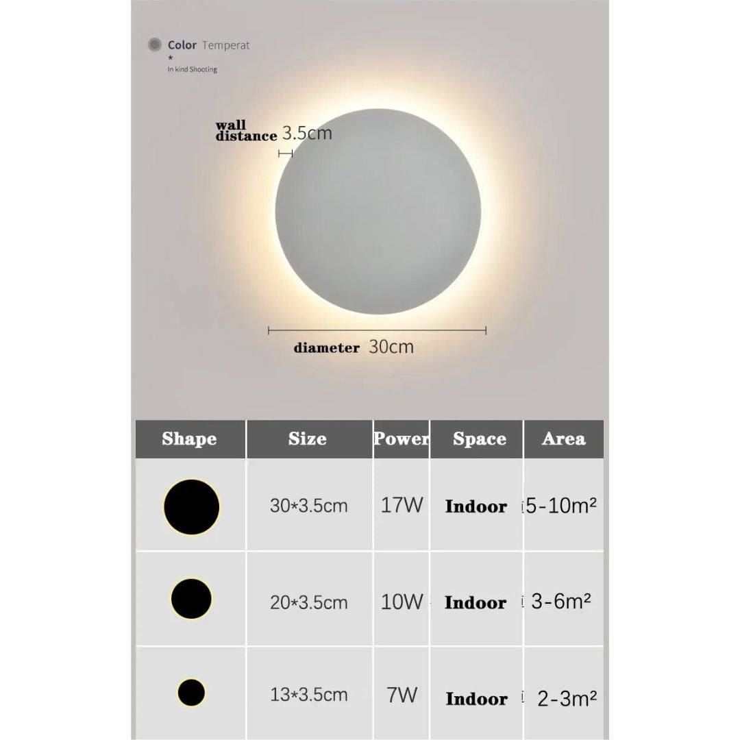 Lampe de Chevet LED Murale ronde Moderne
