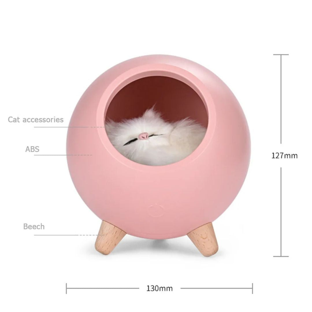 Lampe de Chevet Chaton bleu Bluetooth rechargeable