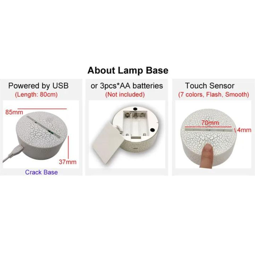 Lampe de Chevet Illusion 3D LED