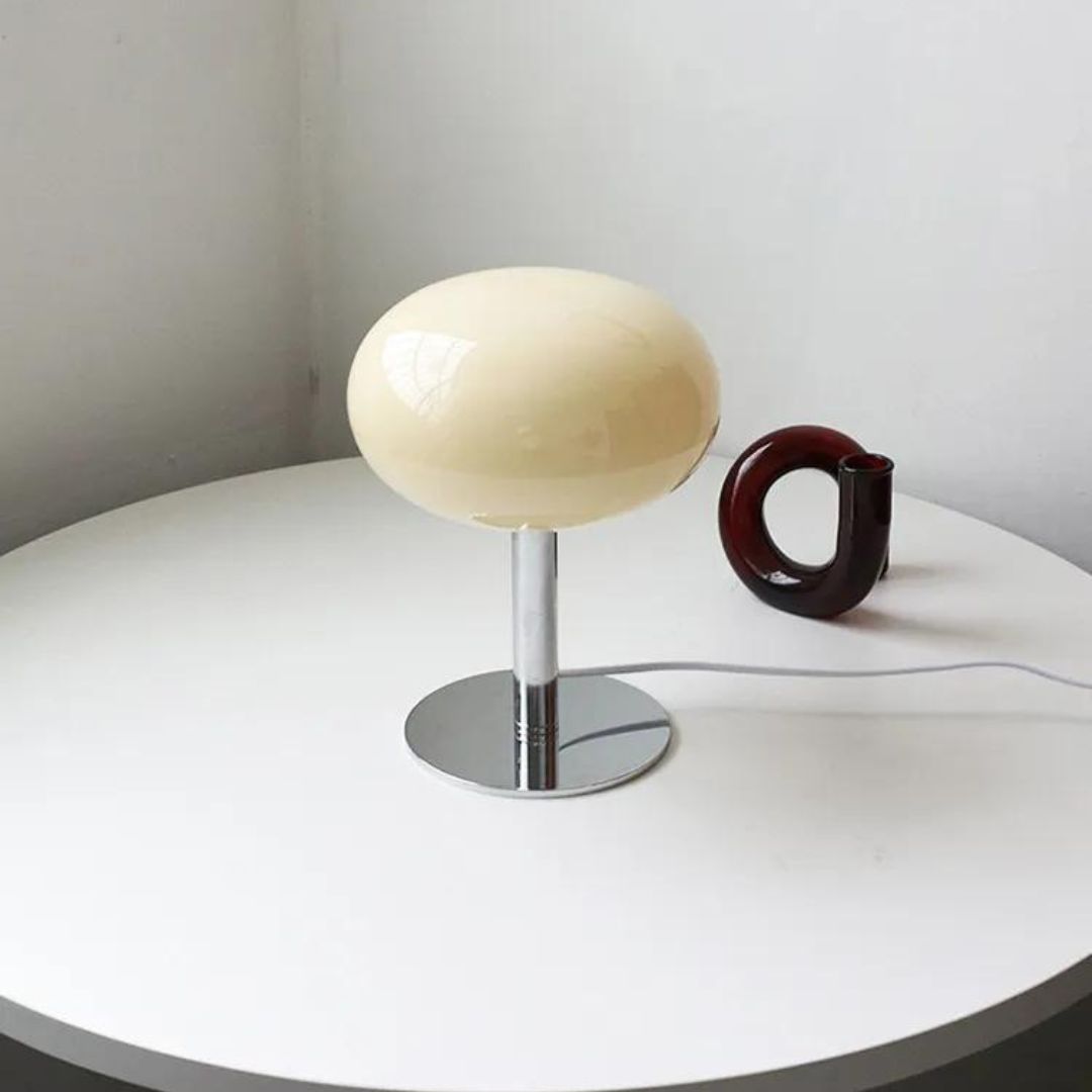 Lampe de Chevet USB avec Abat-Jour en Verre