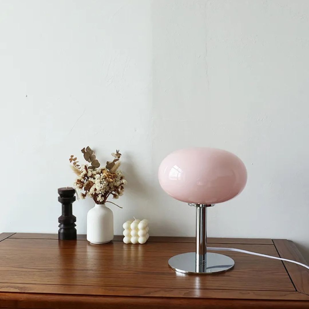 Lampe de Chevet USB avec Abat-Jour en Verre