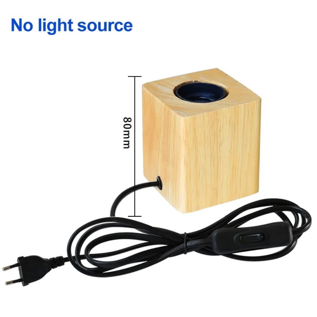 Lampe de Chevet en Bois Vintage