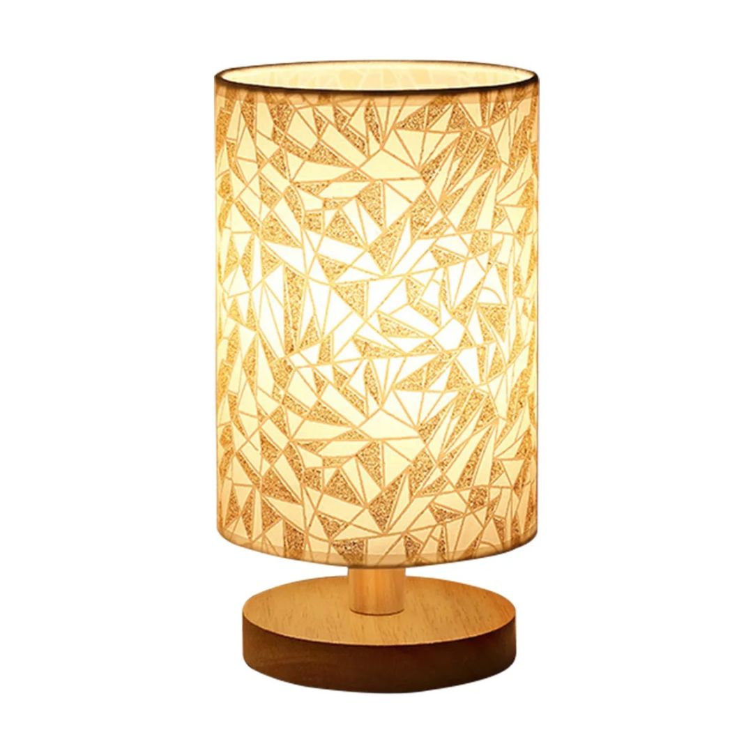 Lampe de Chevet Bois et Lin avec motif