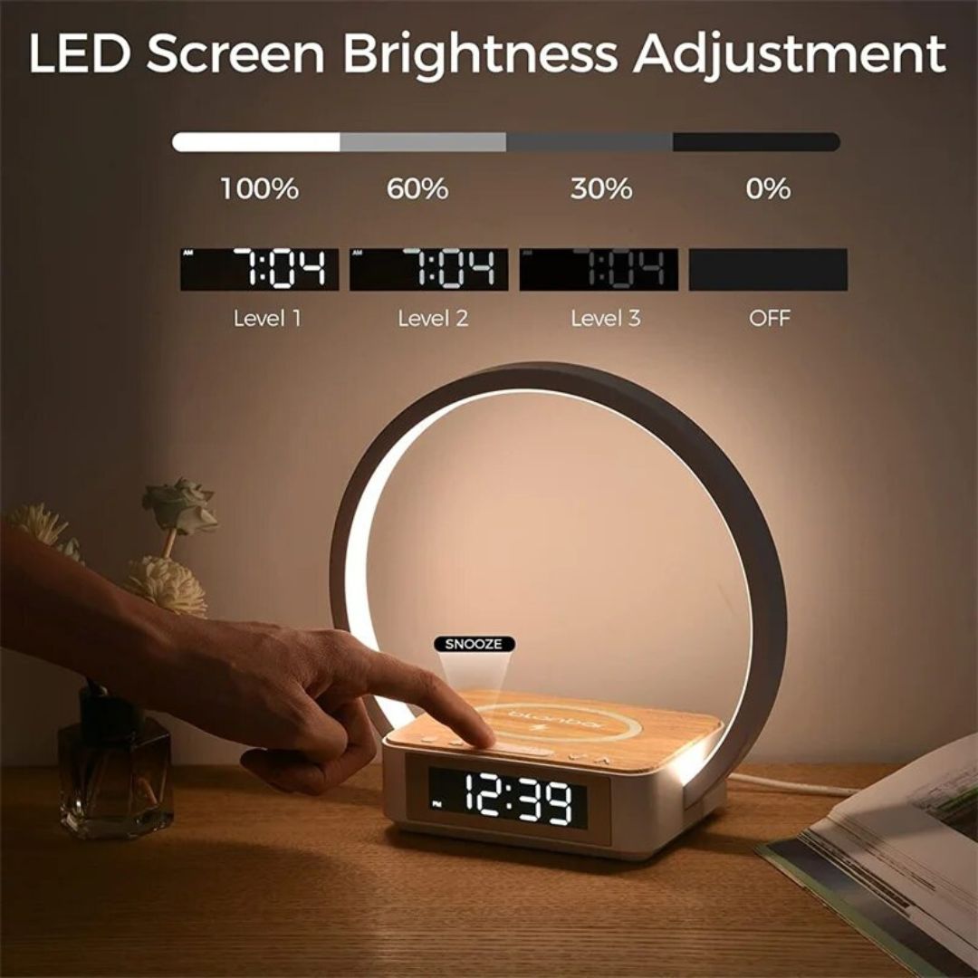 Lampe de Chevet Réveil Tactile avec Recharge Sans-Fil