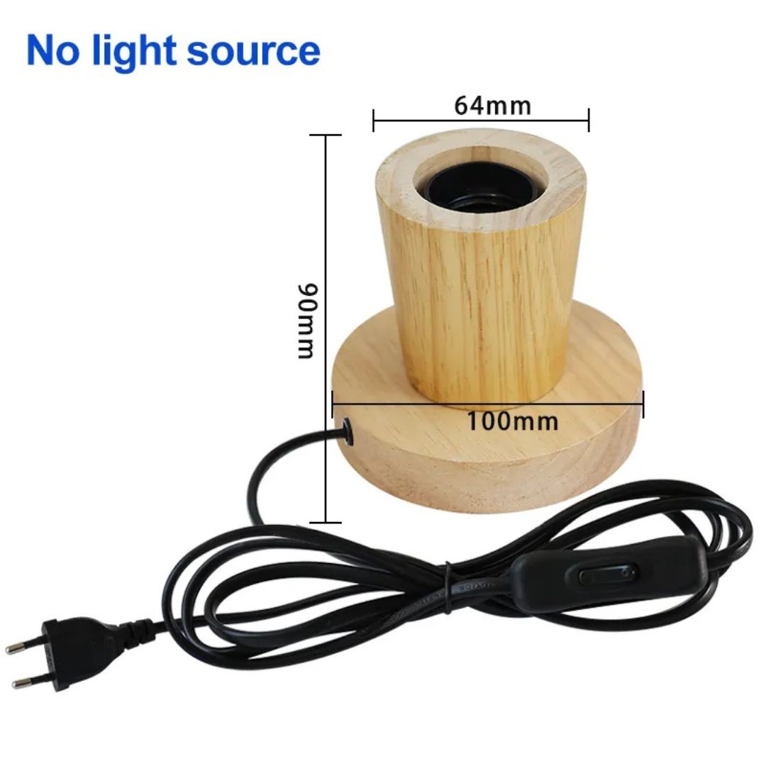 Lampe de Chevet en Bois Vintage