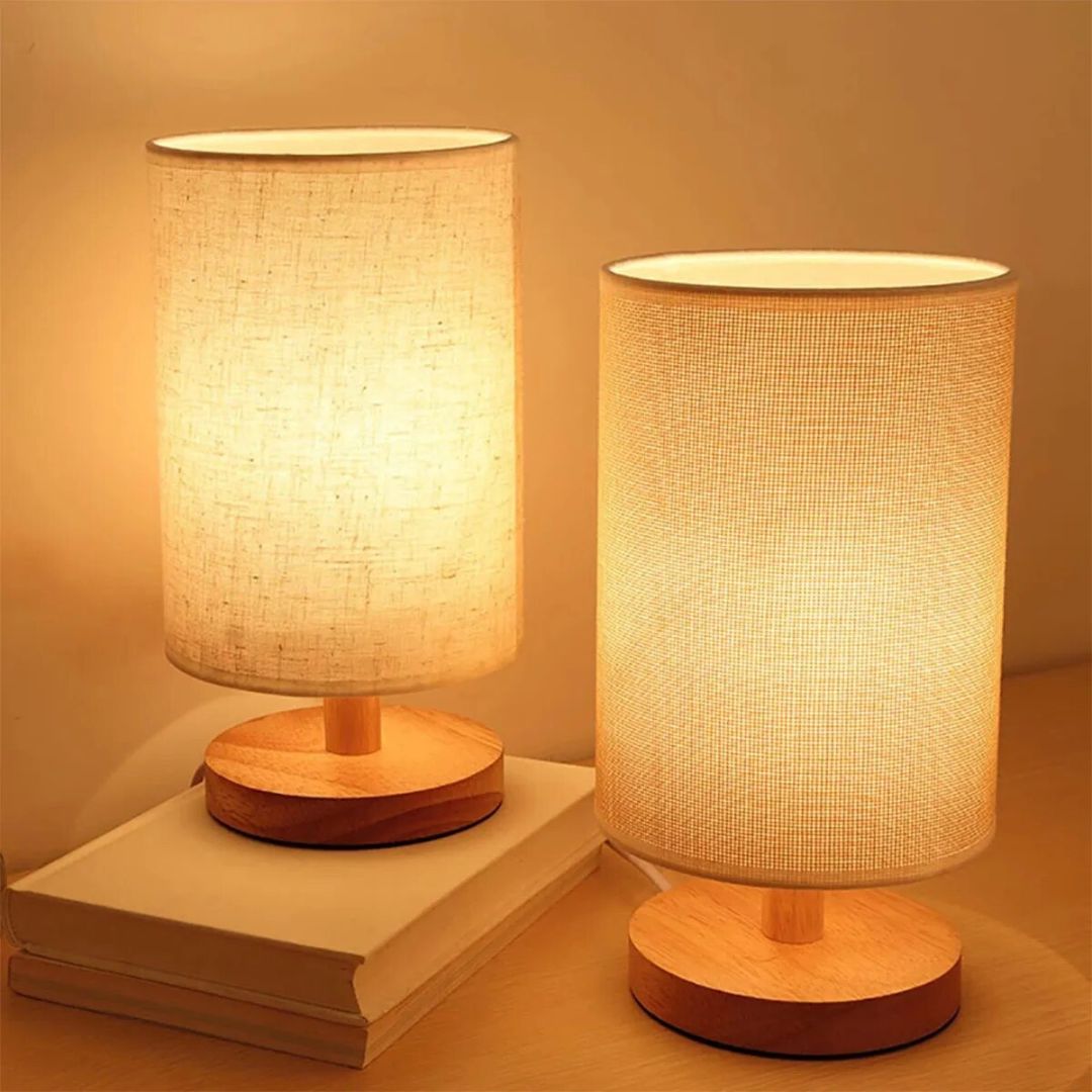 Lampe de Chevet Bois et Lin