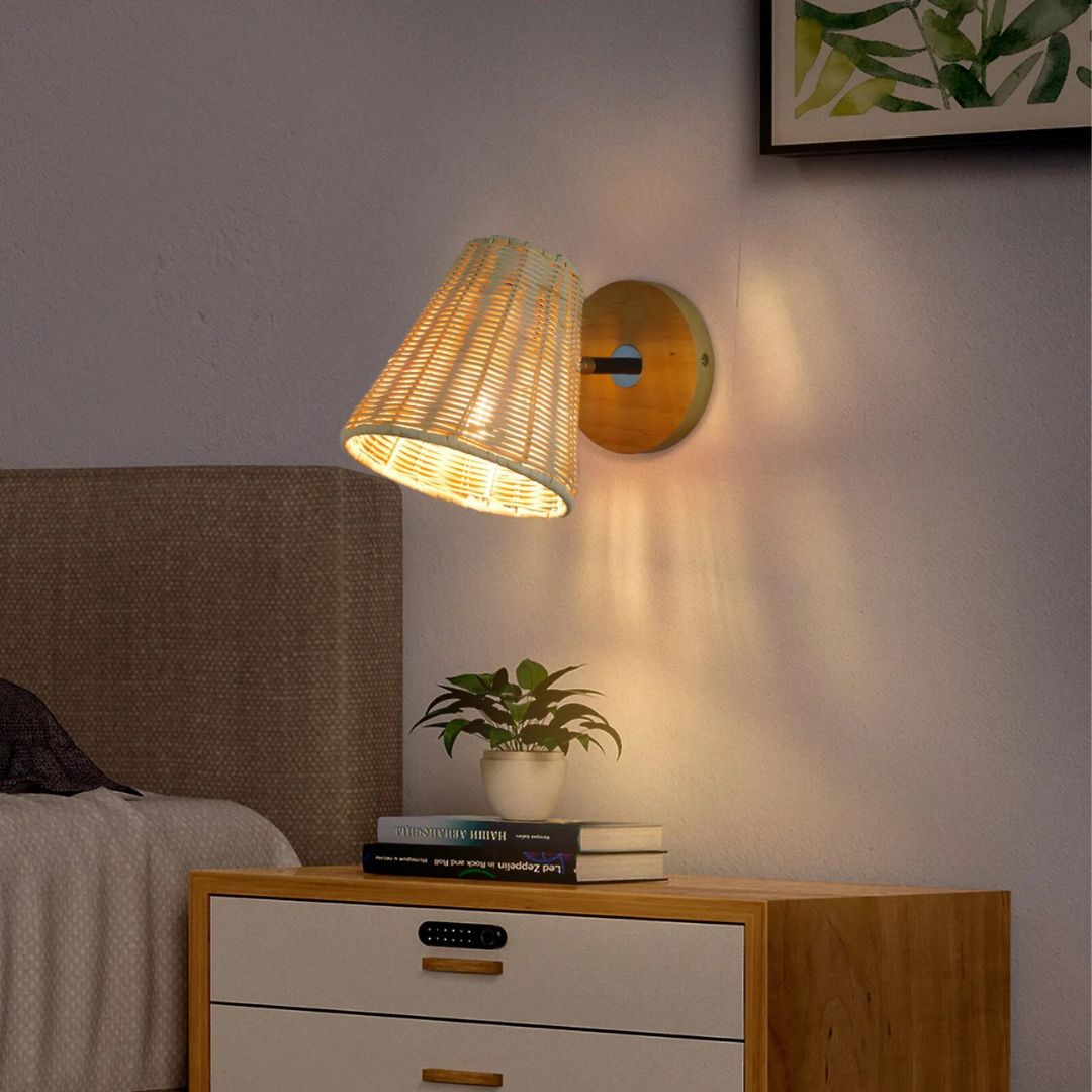Lampe de Chevet murale en Bambou