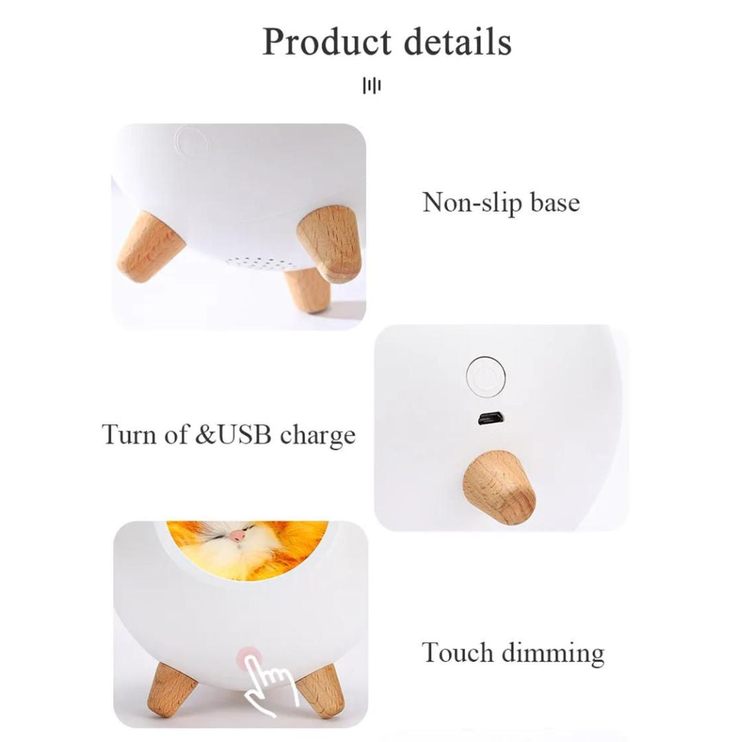 Lampe de Chevet Chaton Bluetooth rechargeable