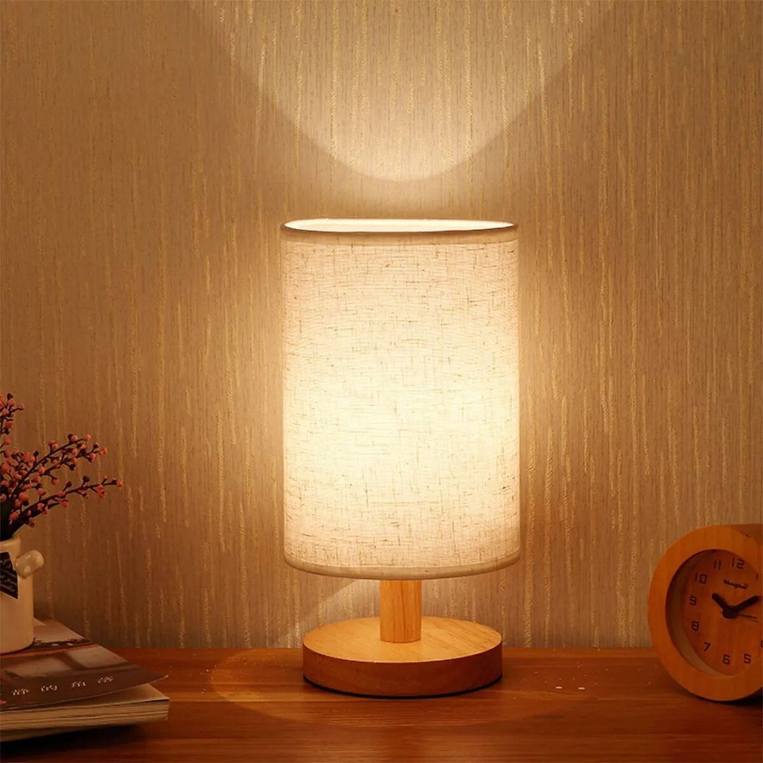 Lampe de Chevet Bois et Lin