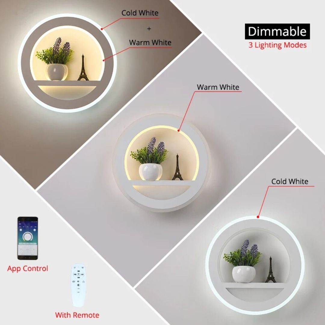 Lampe de Chevet Murale Moderne avec Télécommande