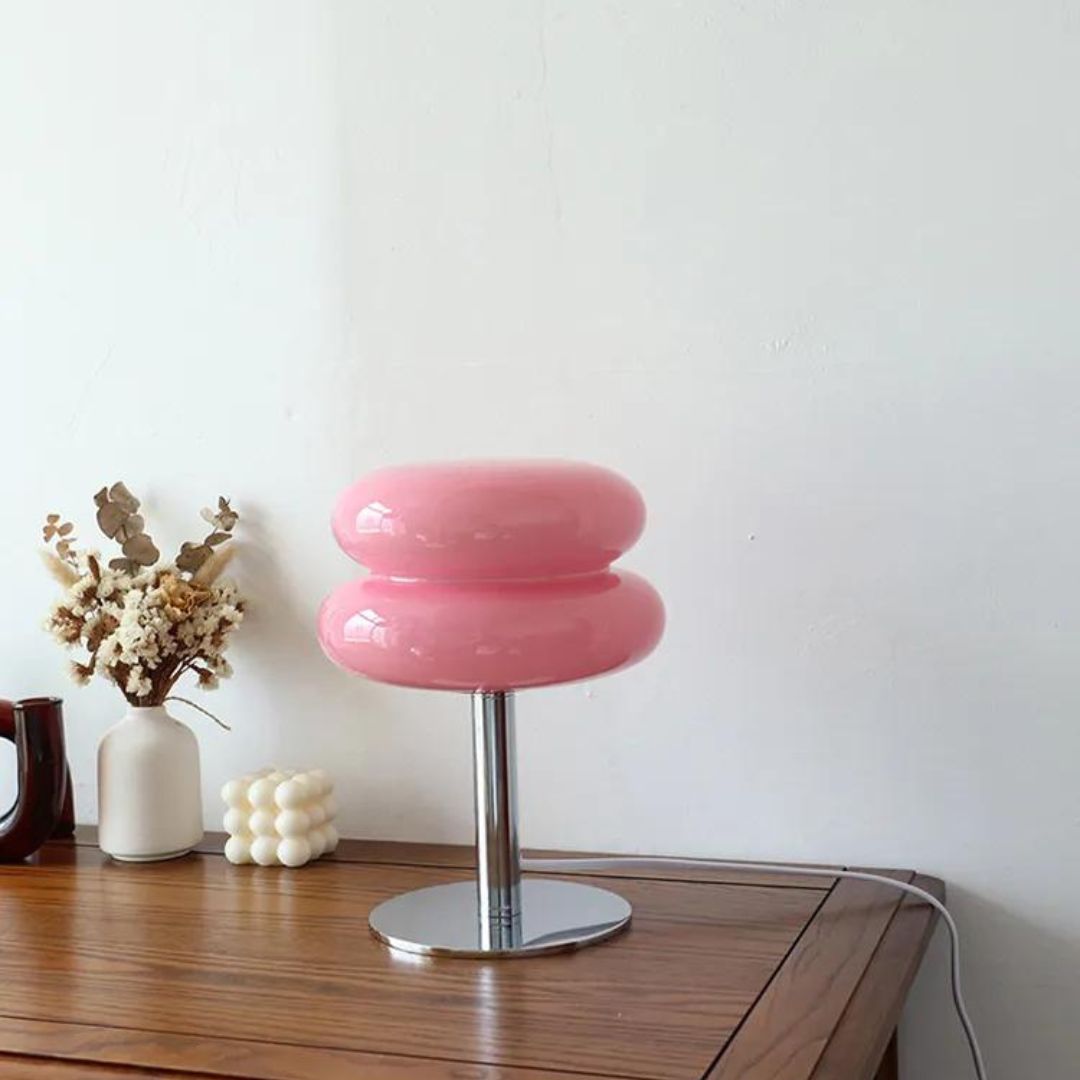 Lampe de Chevet USB avec Abat-Jour en Verre originale