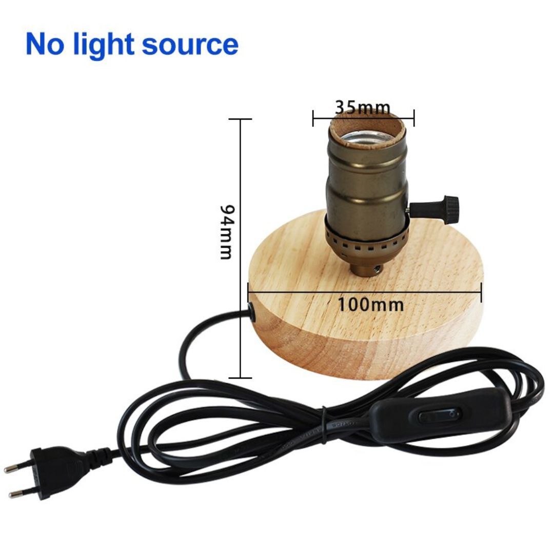 Lampe de Chevet en Bois Vintage