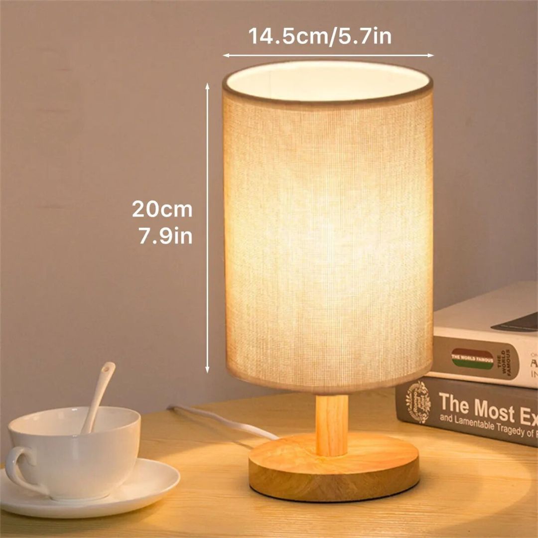 Lampe de Chevet Bois et Lin