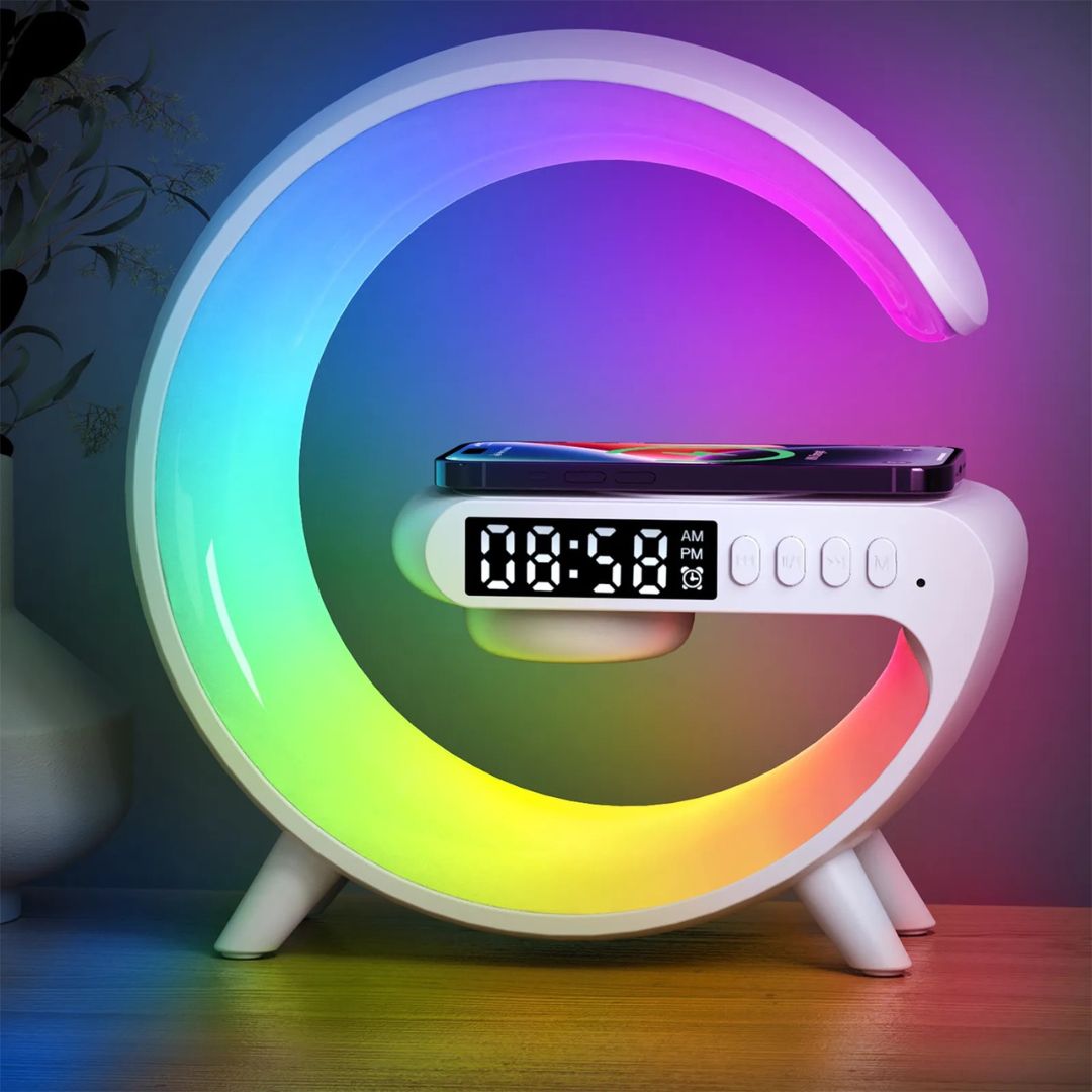 Lampe de Chevet Réveil, Bluetooth, et Recharge Sans-Fil
