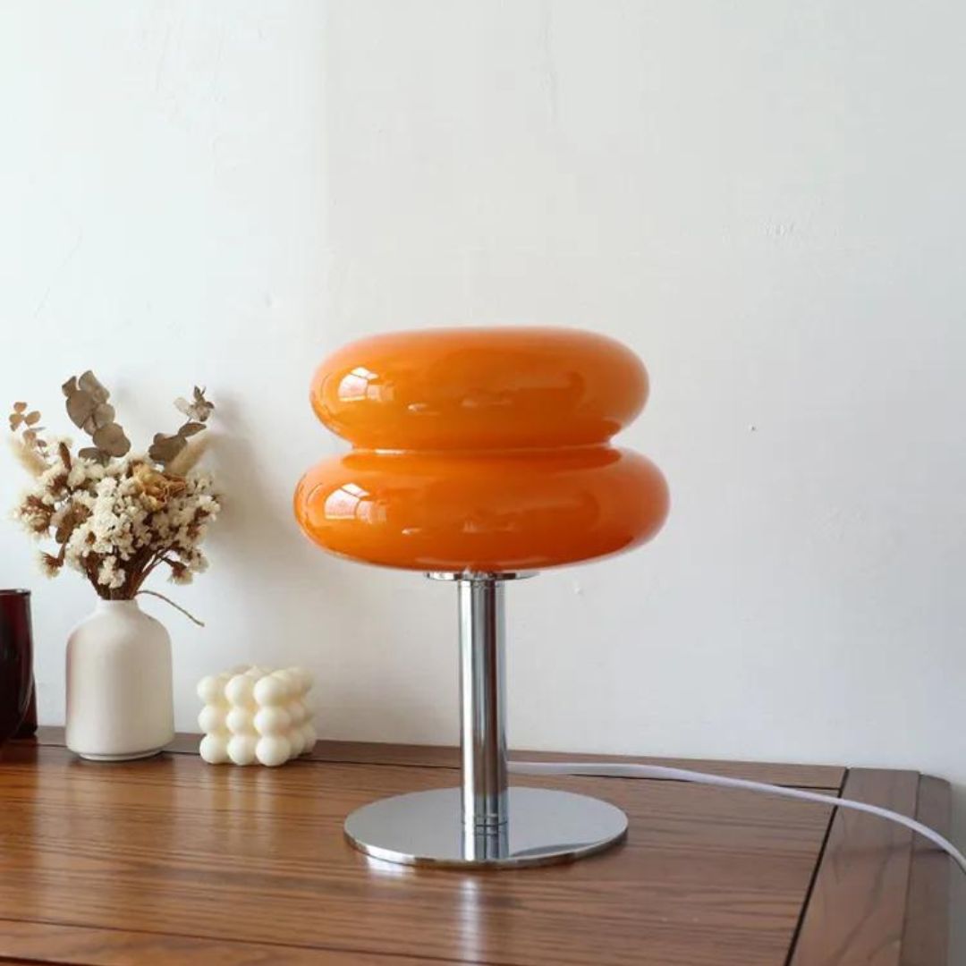 Lampe de Chevet USB avec Abat-Jour en Verre originale