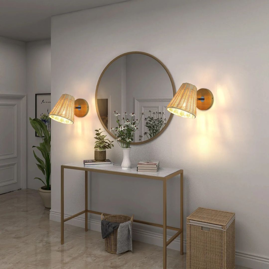Lampe de Chevet murale en Bambou