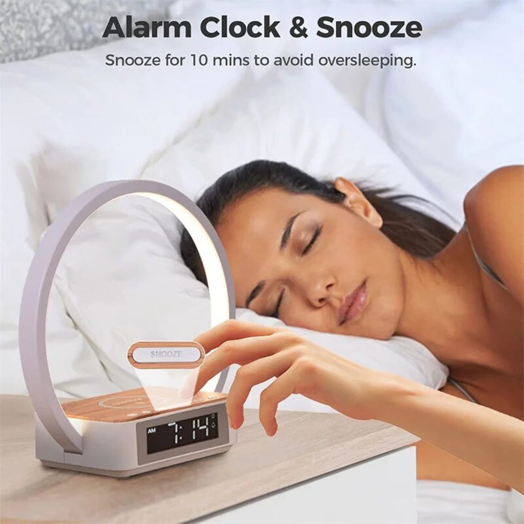 Lampe de Chevet Réveil Tactile avec Recharge Sans-Fil
