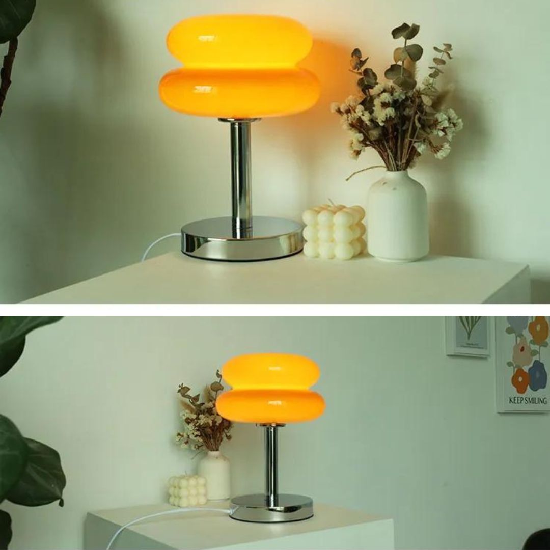 Lampe de Chevet USB avec Abat-Jour en Verre originale