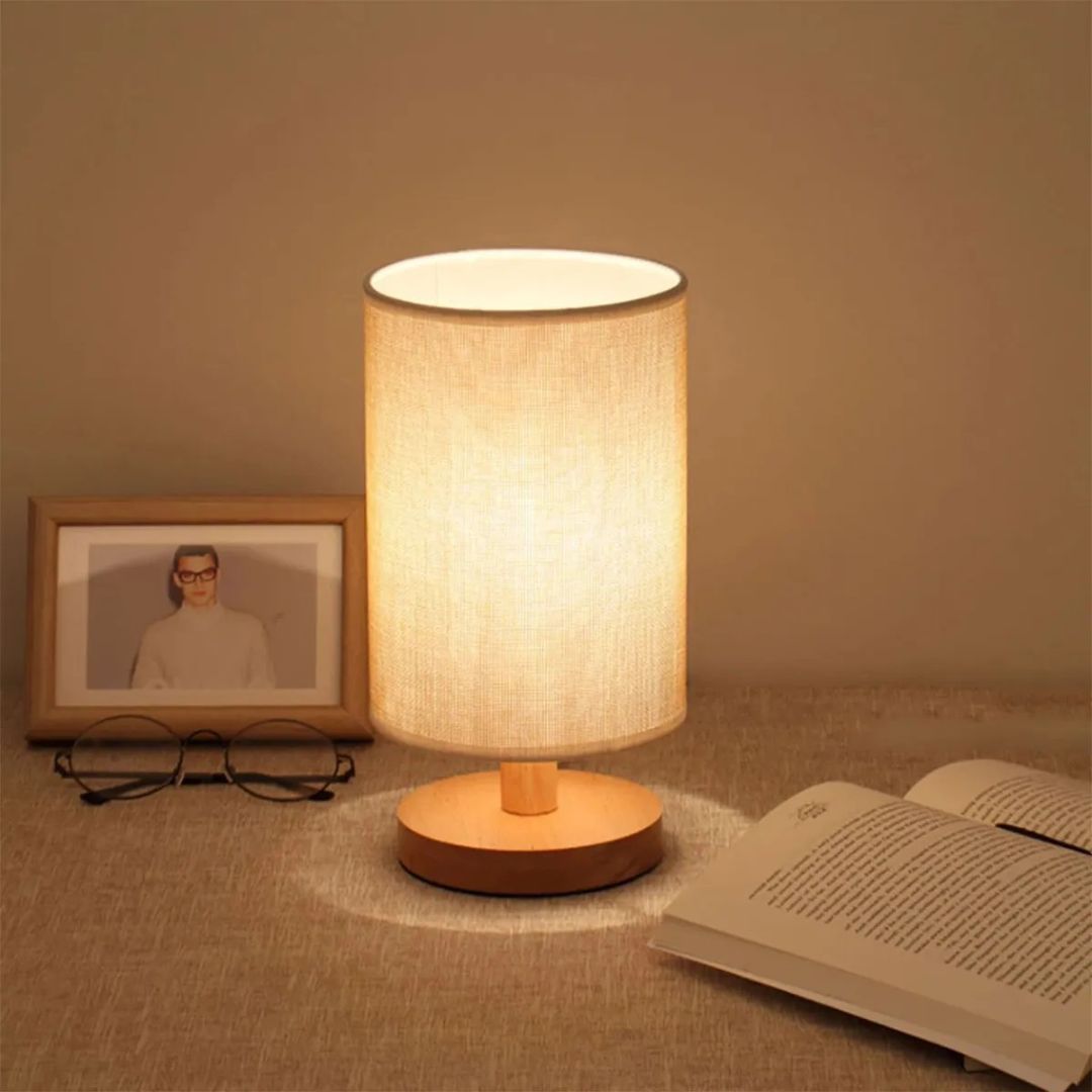 Lampe de Chevet Bois et Lin