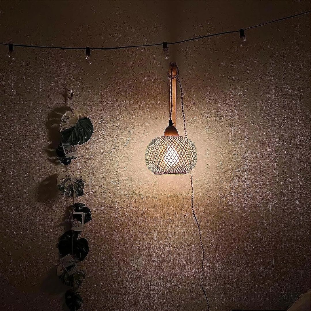 Lampe de Chevet Murale en Bambou originale