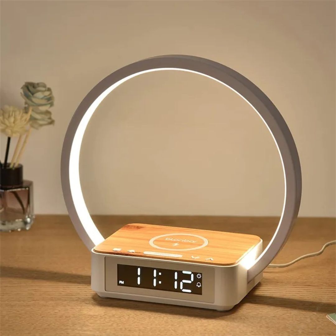 Lampe de Chevet Réveil Tactile avec Recharge Sans-Fil