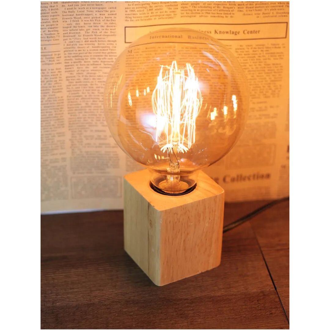 Lampe de Chevet en Bois Vintage
