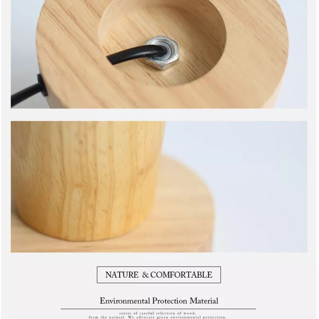 Lampe de Chevet en Bois Vintage