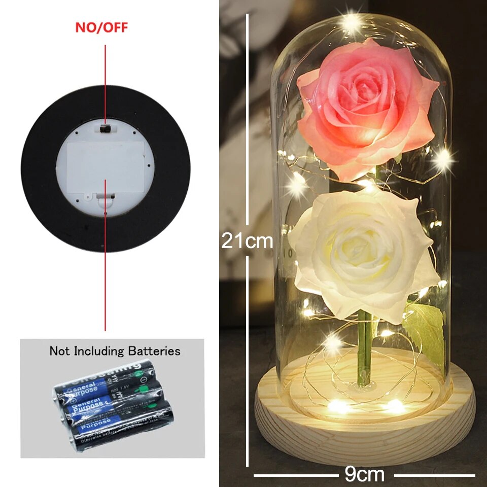 Lampe de Chevet Romantique 2 Rose Éternelle