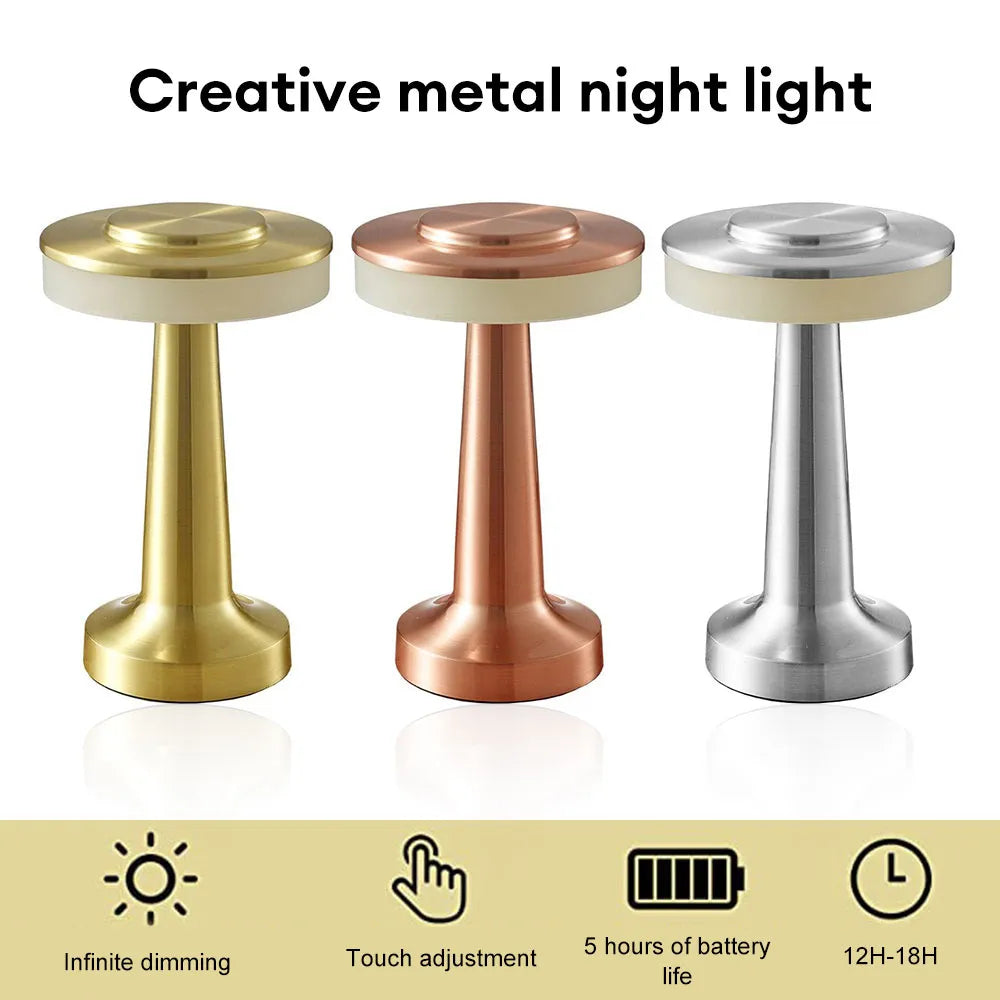 Lampe de chevet led rétro tactile