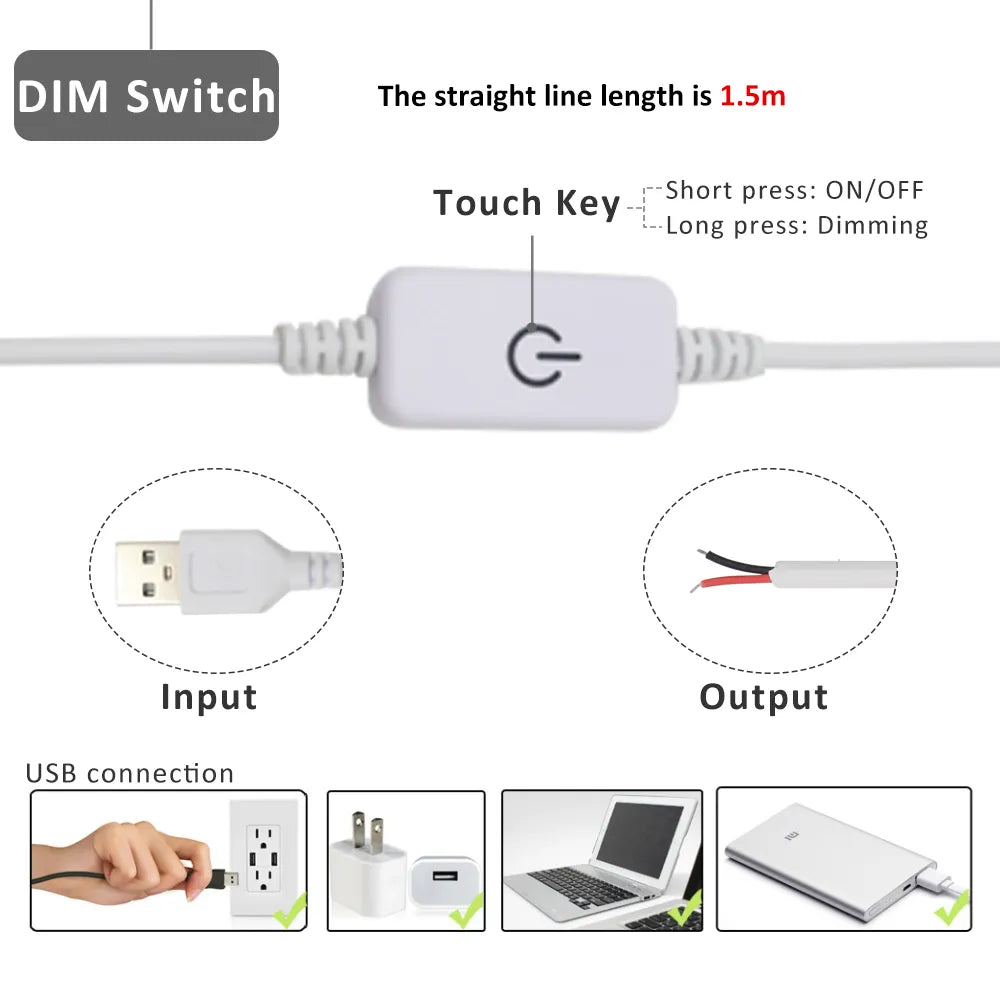 Interrupteur avec Prise USB pour Lampe de Chevet cablé