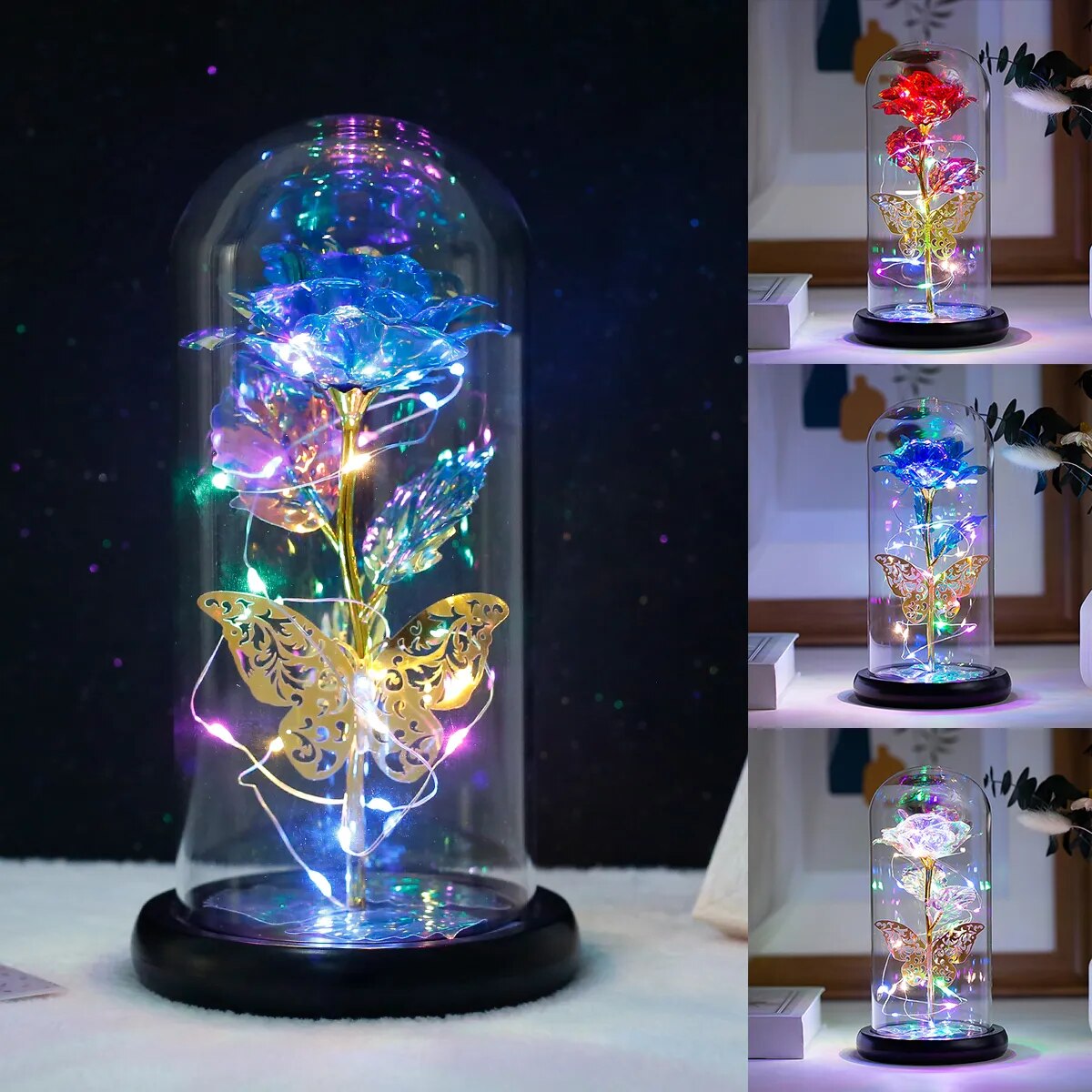 Lampe de Chevet Romantique Rose Éternelle