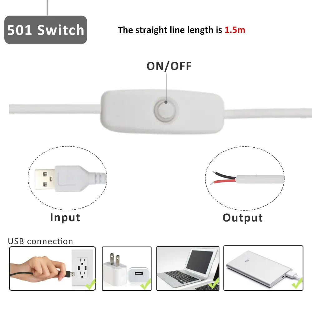 Interrupteur avec Prise USB pour Lampe de Chevet cablé