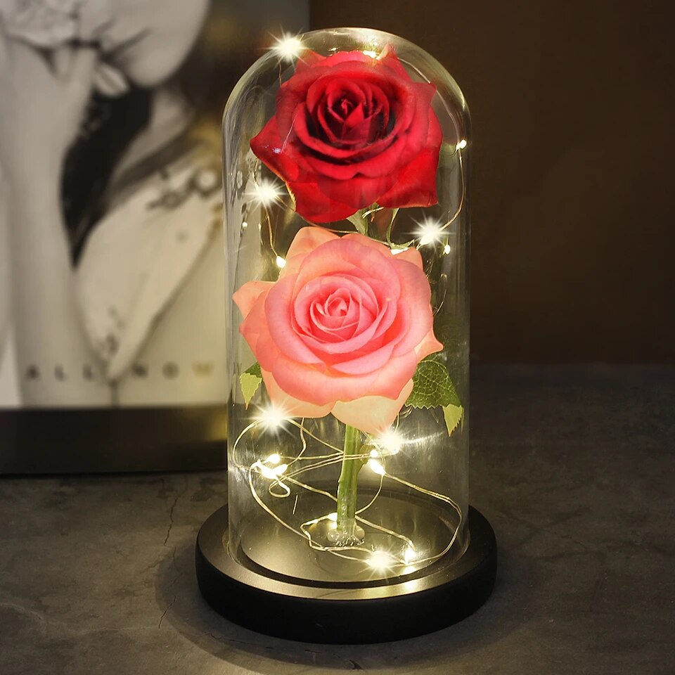 Lampe de Chevet Romantique 2 Rose Éternelle