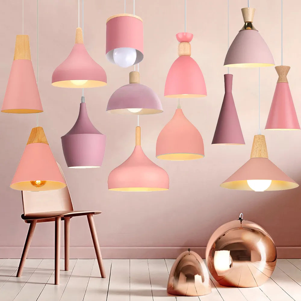 Lampe de Chevet Suspendue Rose