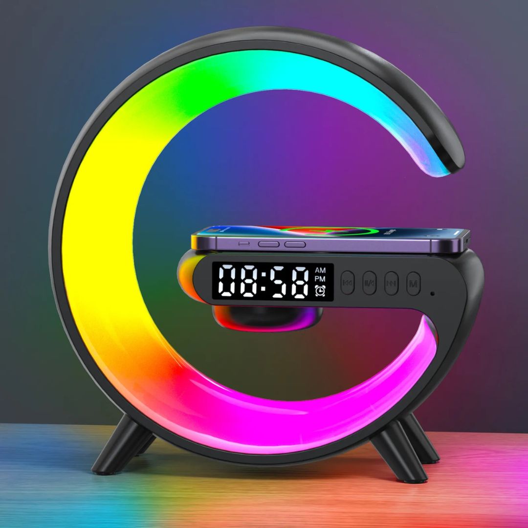 Lampe de Chevet Réveil, Bluetooth, et Recharge Sans-Fil