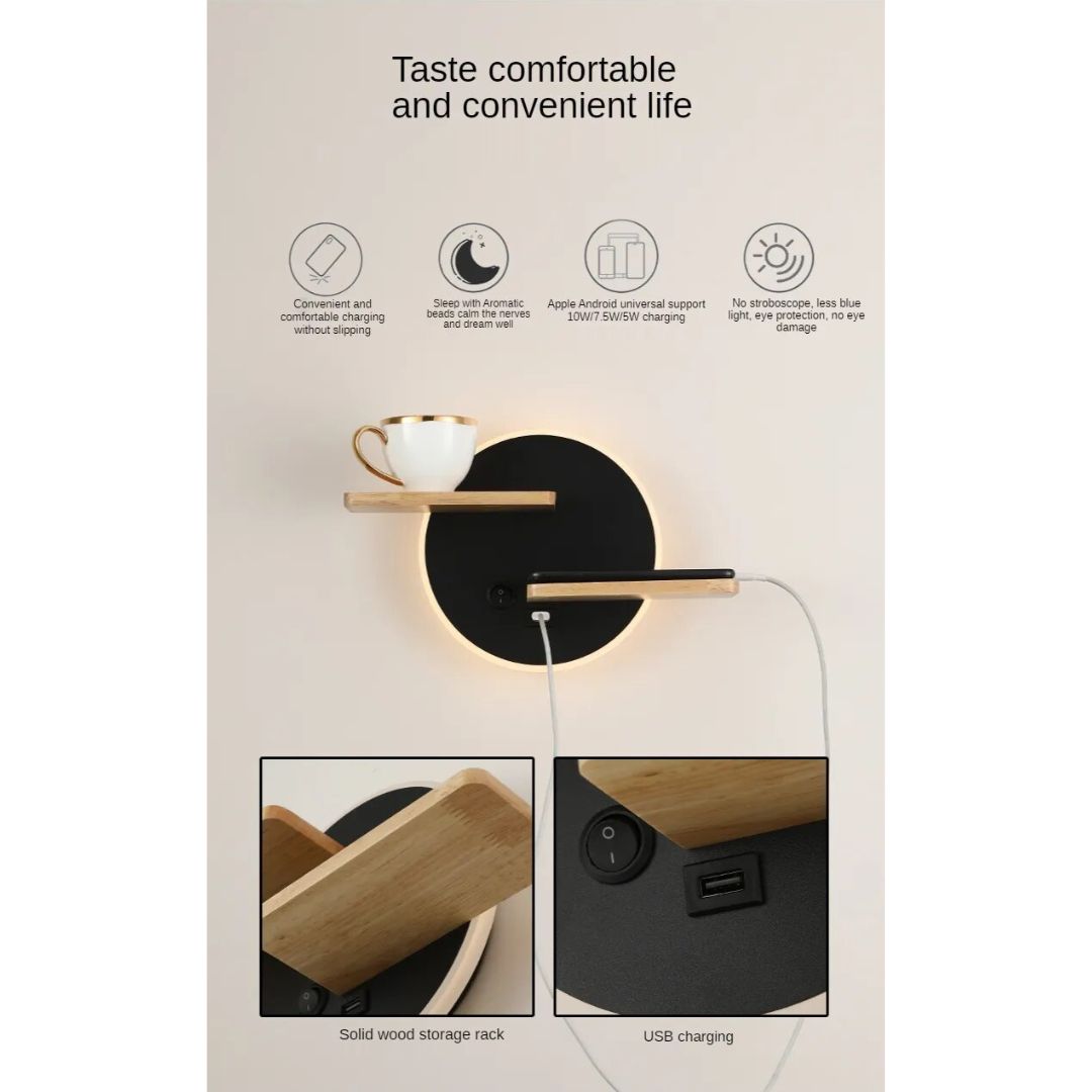 Lampe de Chevet Murale Moderne avec prise usb