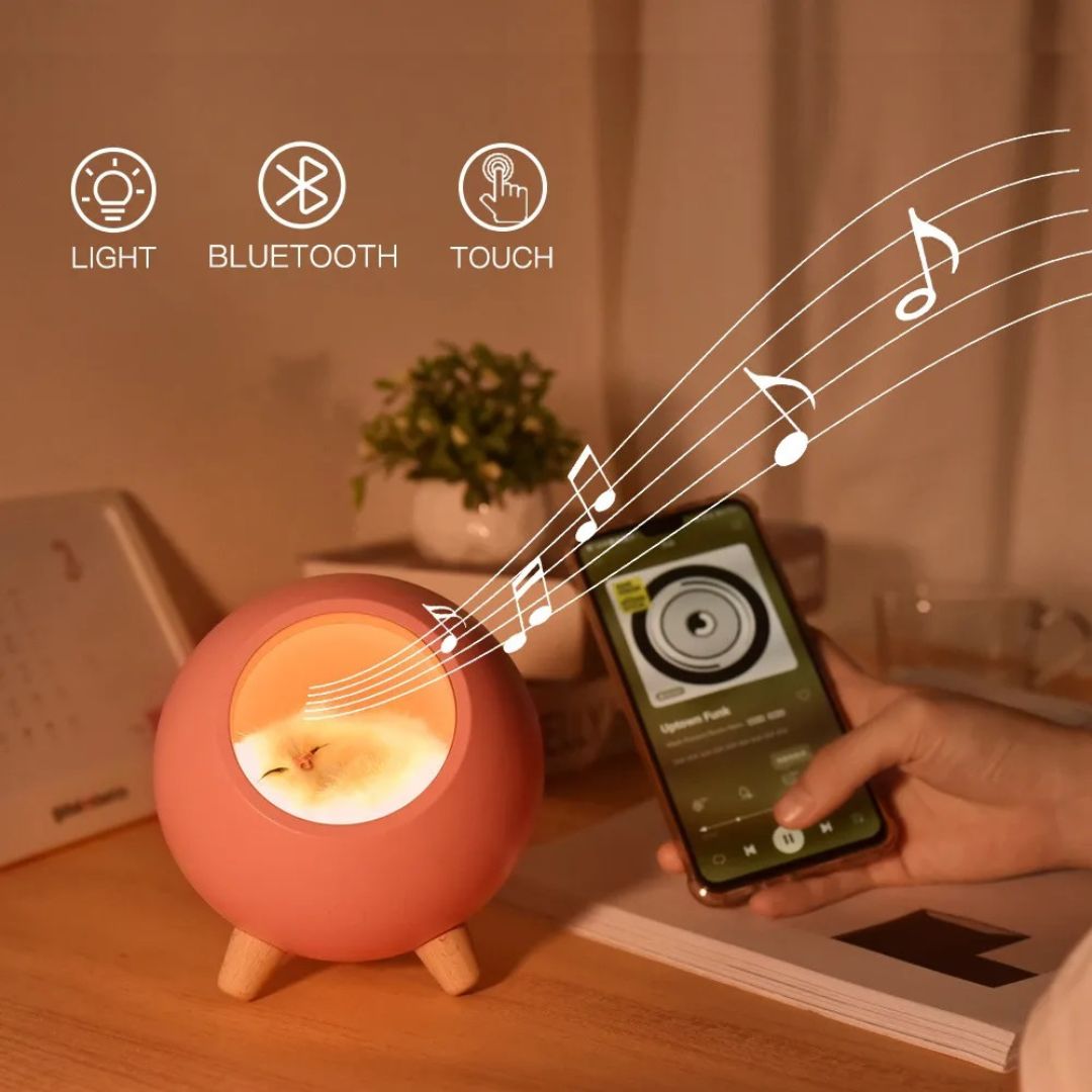 Lampe de Chevet Chaton Bluetooth rechargeable