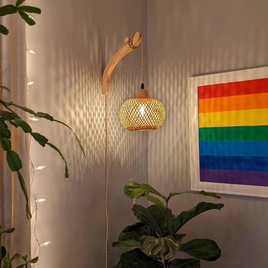 Lampe de Chevet Murale en Bambou originale