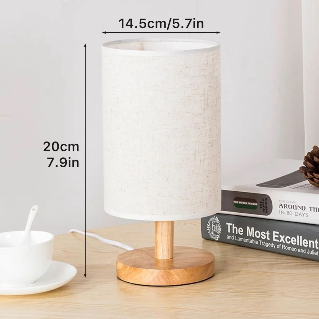 Lampe de Chevet Bois et Lin