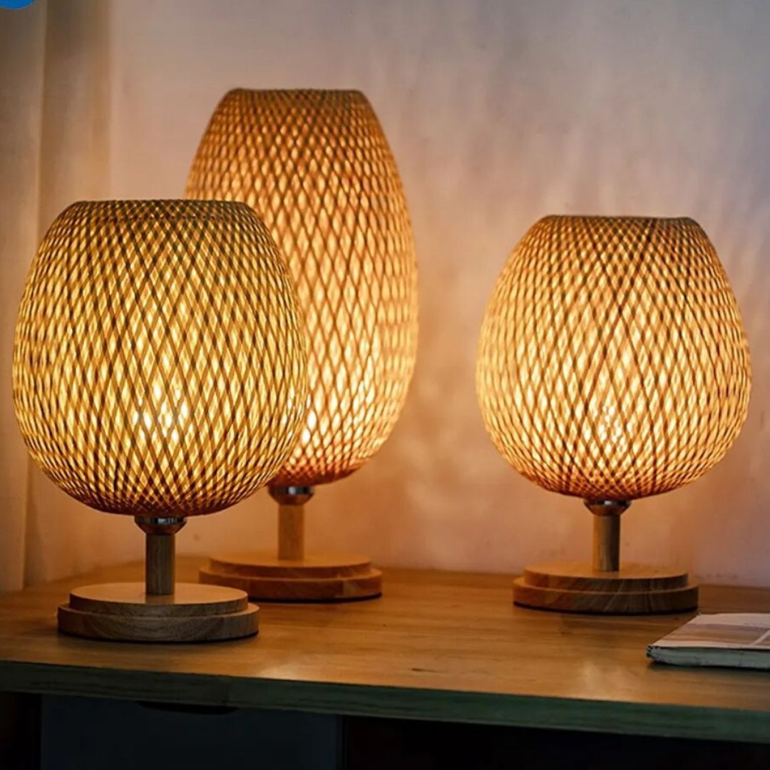 Lampe de Chevet Bambou et Bois grande