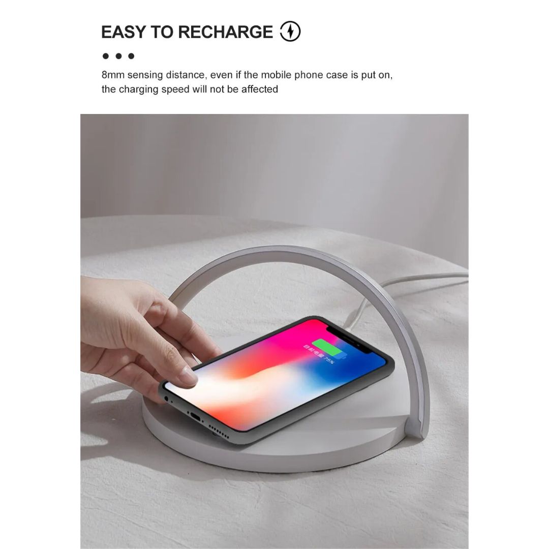 Lampe de Chevet Tactile avec Recharge Sans-Fil