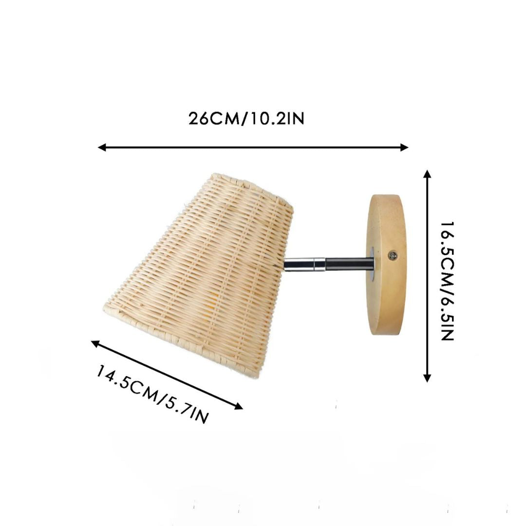 Lampe de Chevet murale en Bambou