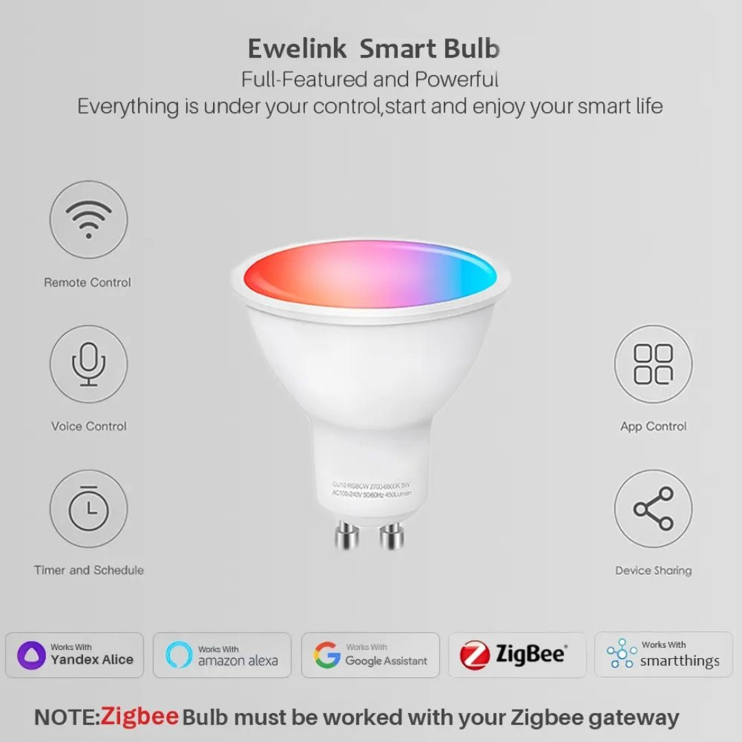 Ampoule GU10 WiFi ou Zigbee
