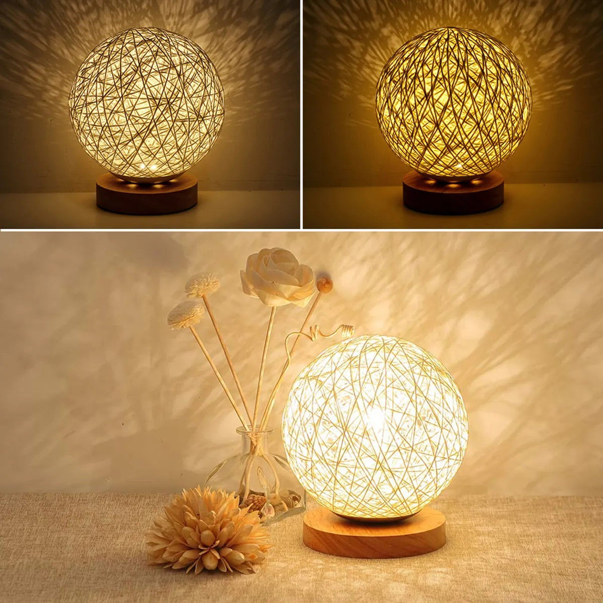 Lampes de Chevet Rotin