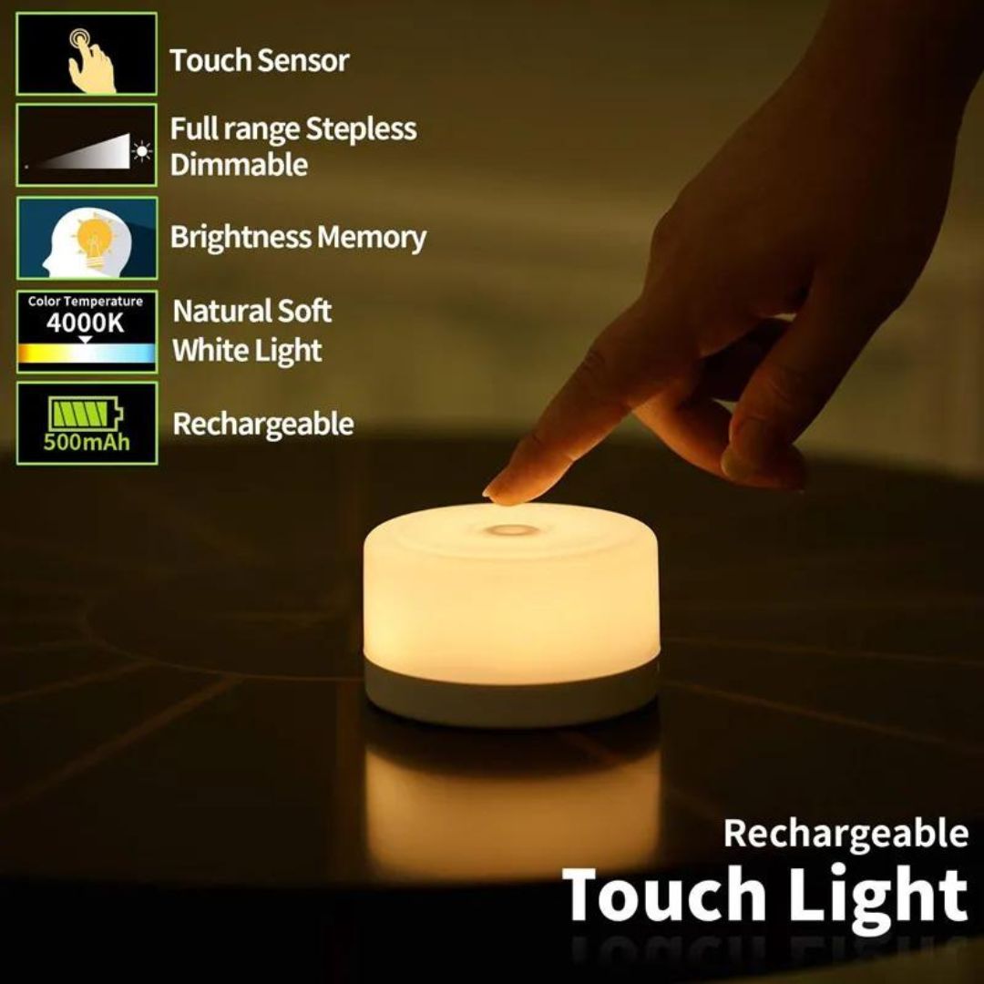 Lampe de chevet sans-fils tactile portative